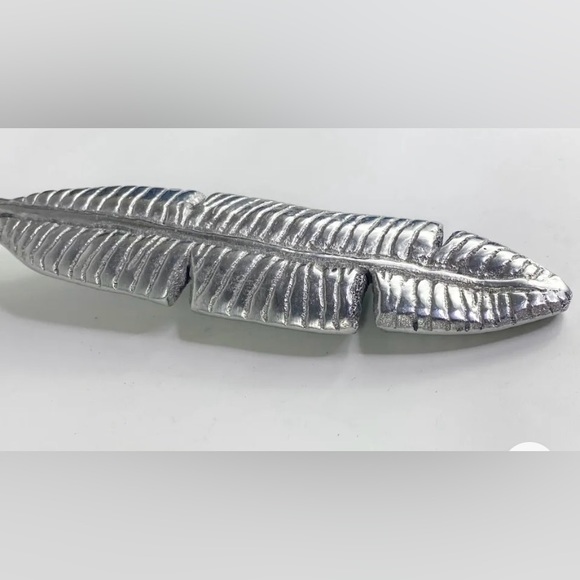 Unbranded Palm Leaf Aluminum Serving Spoon & Fork Set 13" - Picture 6 of 7